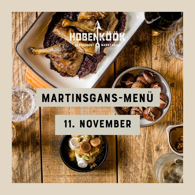 Am 11. November erwartet euch ein ganz besonderes Martinsgans-Menü, zubereitet mit regionalen Zutaten und einer ordentlichen Prise Gemütlichkeit. 11.11. in der Hobenköök